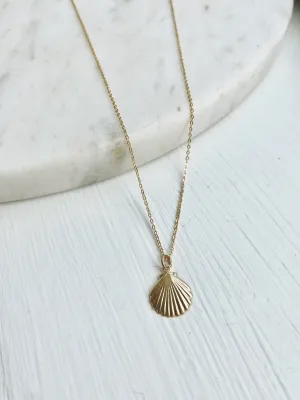 Seashell Necklace, Gold Filled