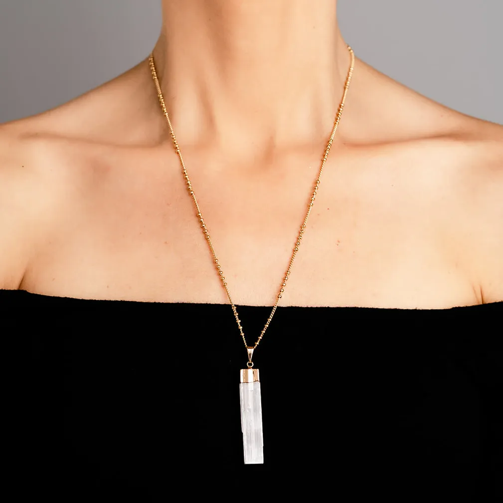 Selenite on Farrah Necklace