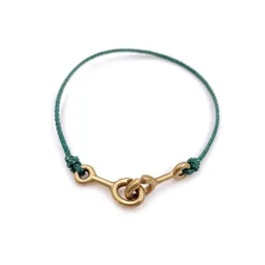 Sister Clasp Bracelet, Emerald Cord