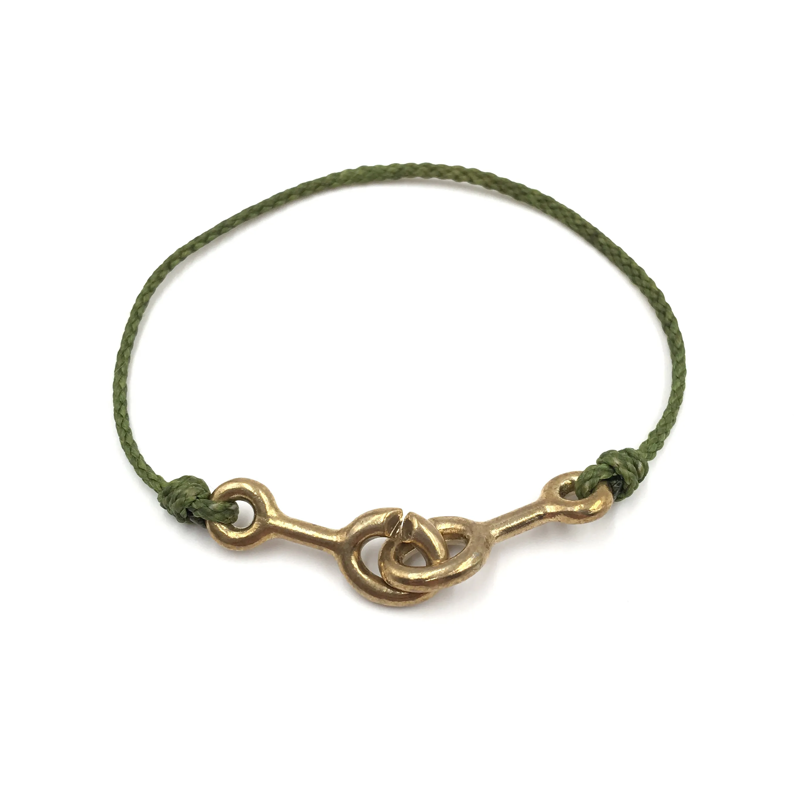 Sister Clasp Bracelet, Moss Cord