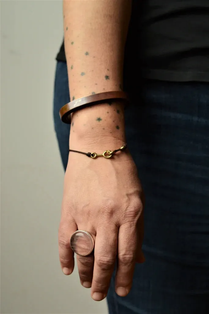 Sister Clasp Bracelet, Moss Cord