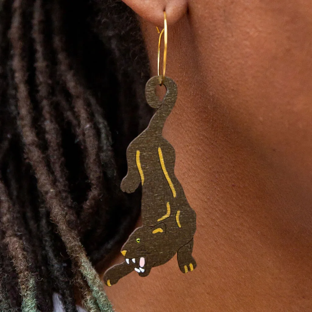 Stalking Panther Hoop Earrings