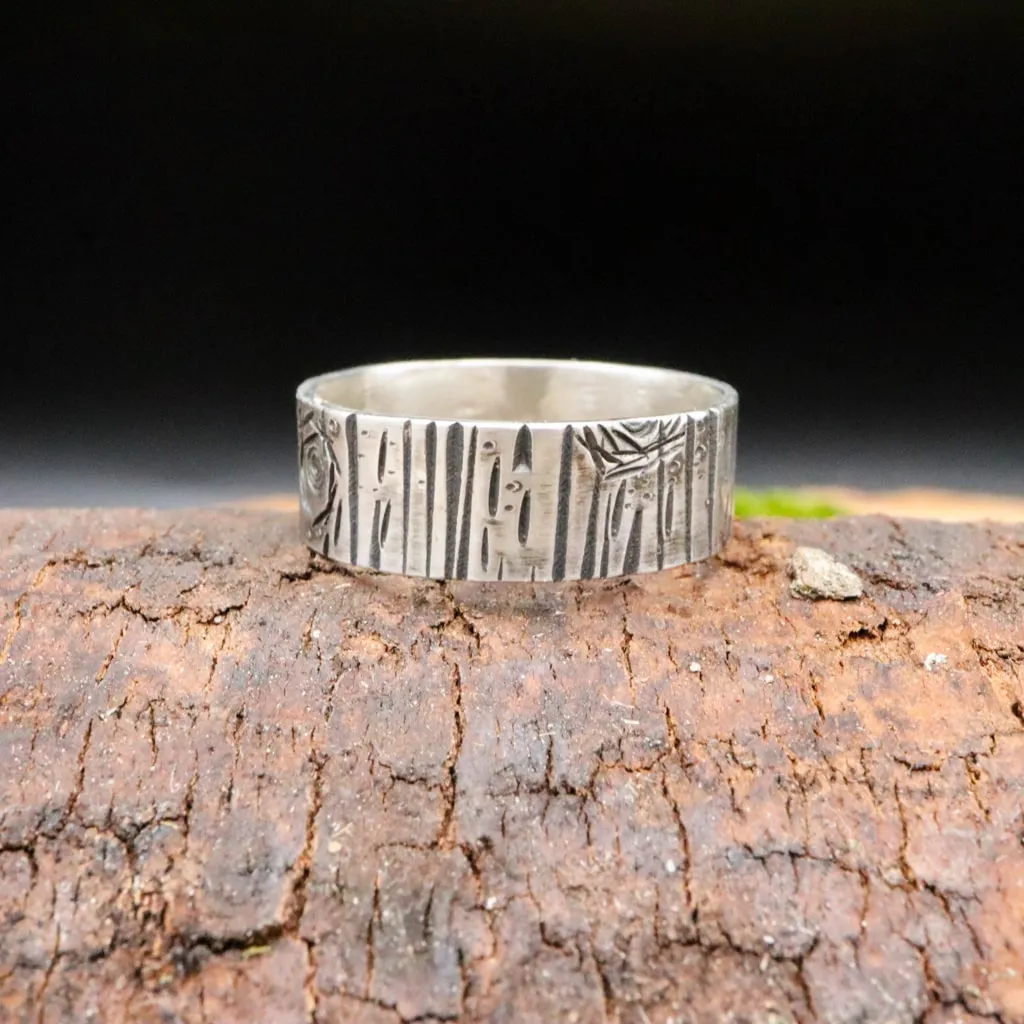 Sterling Silver Tree Bark Ring