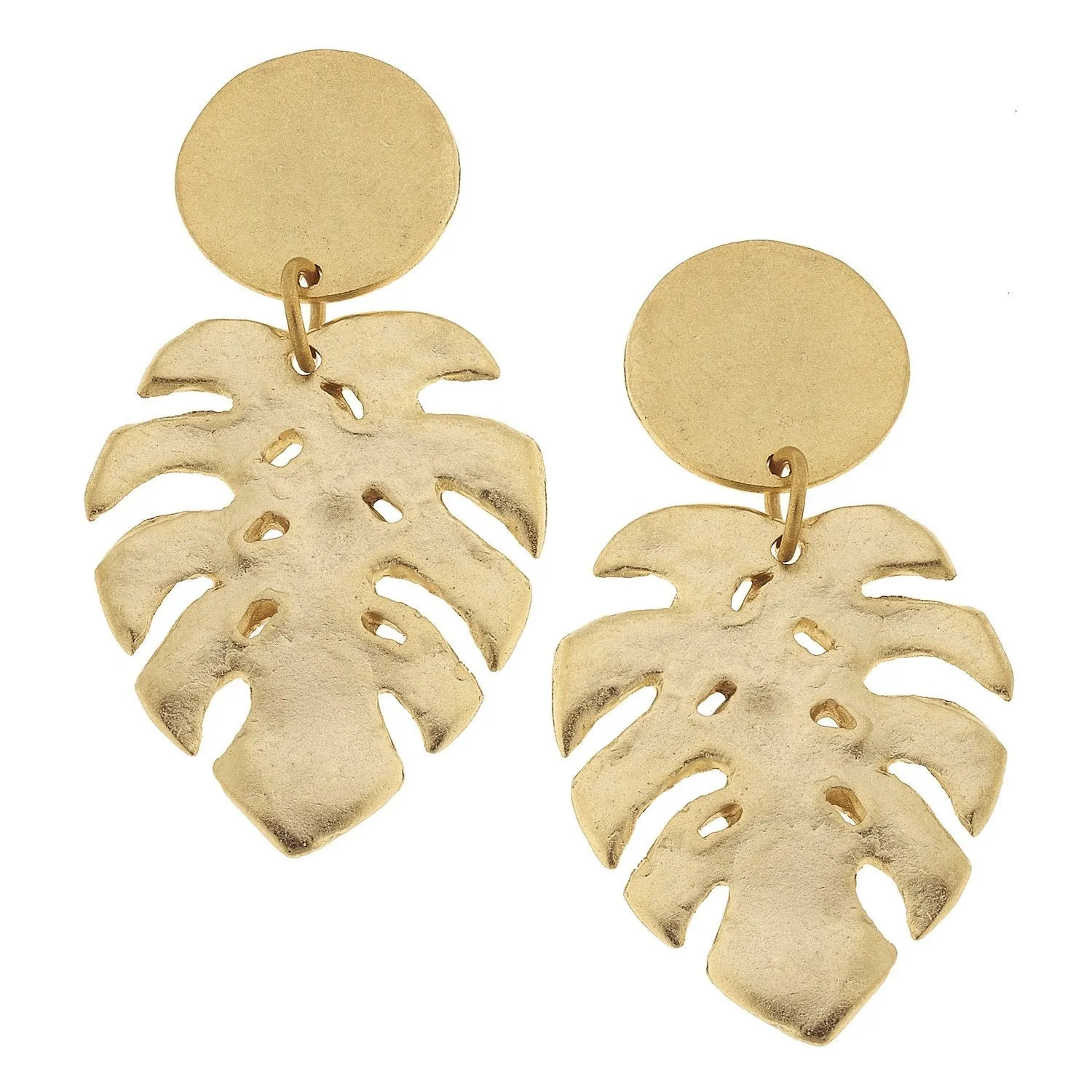 Susan Shaw Tropical Palm Leaf Earrings