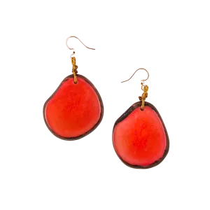 Tagua Women's Amigas Poppy Coral Earrings