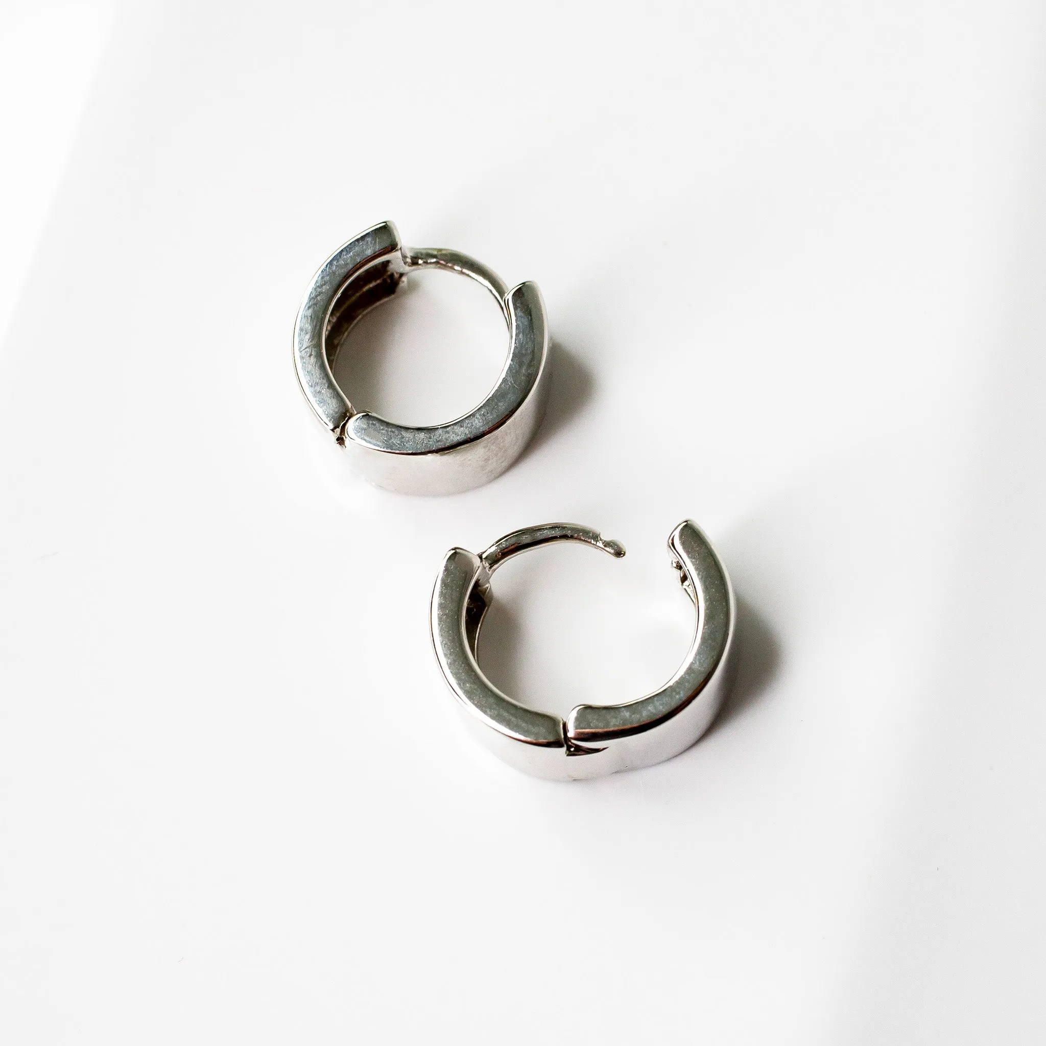 Thick Tire Locking Huggie Earrings