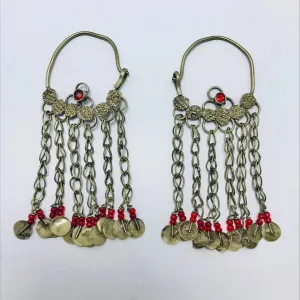 Tribal Antique Earrings With Long Tassels