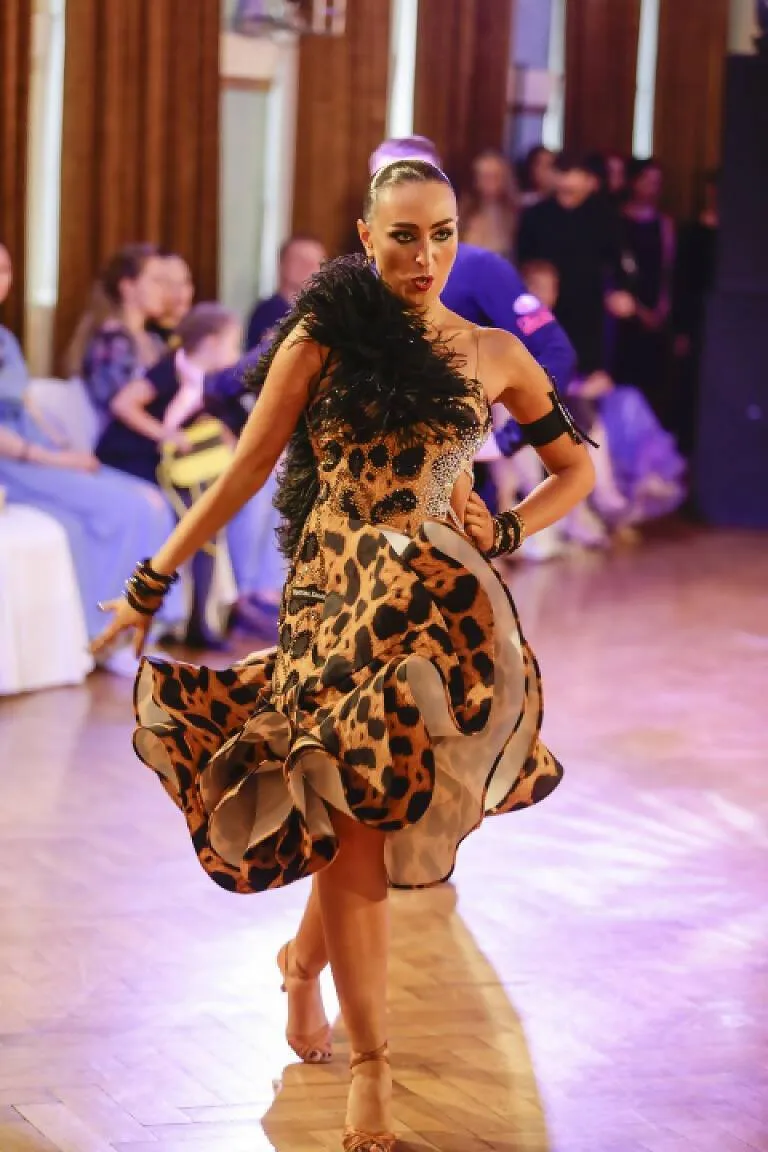 Ventura Danza Animal Print Latin Dress