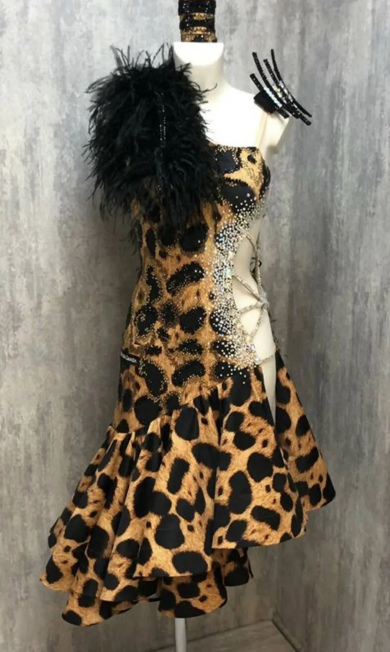 Ventura Danza Animal Print Latin Dress