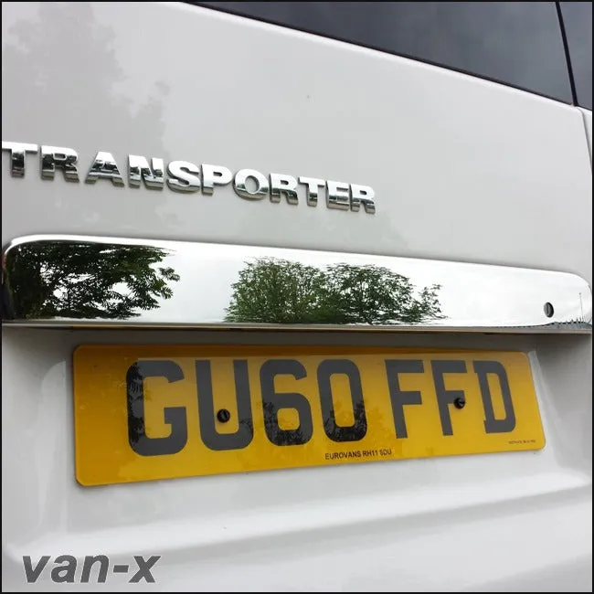 VW T5 Transporter Stainless Steel Number Plate Trim Barndoor