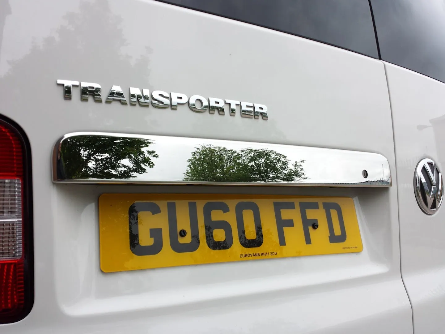 VW T5 Transporter Stainless Steel Number Plate Trim Barndoor