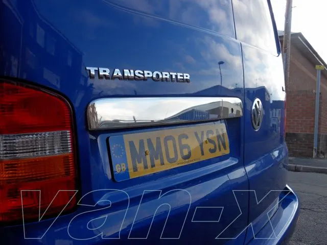 VW T5 Transporter Stainless Steel Number Plate Trim Barndoor