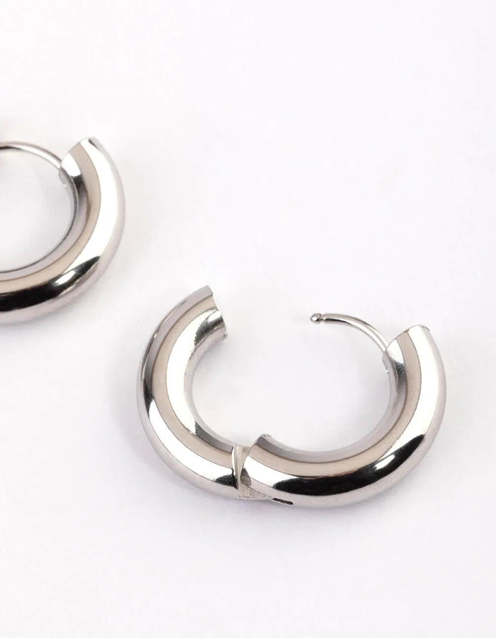 Waterproof Stainless Steel Thick Everyday Huggie Hoop Earrings