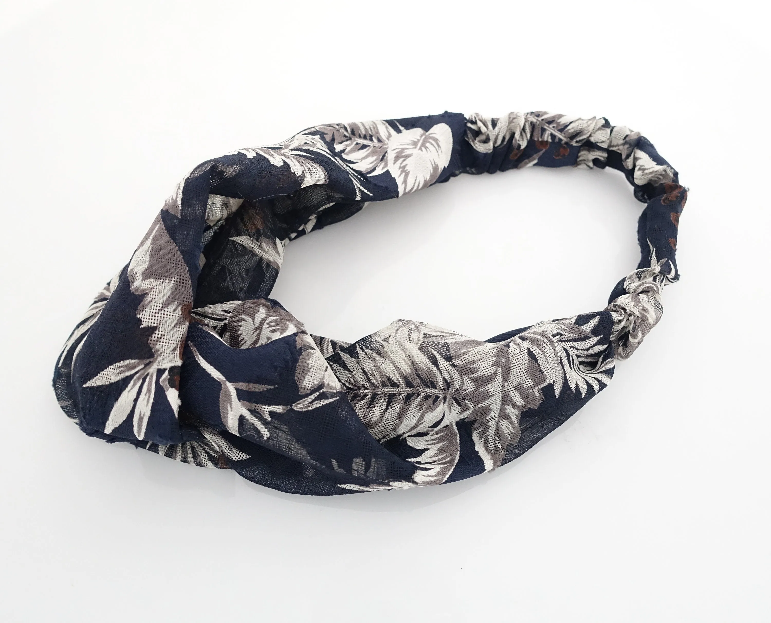 wild tropical plant headband leaves print cross fashion hairband stylish woman hair accessory