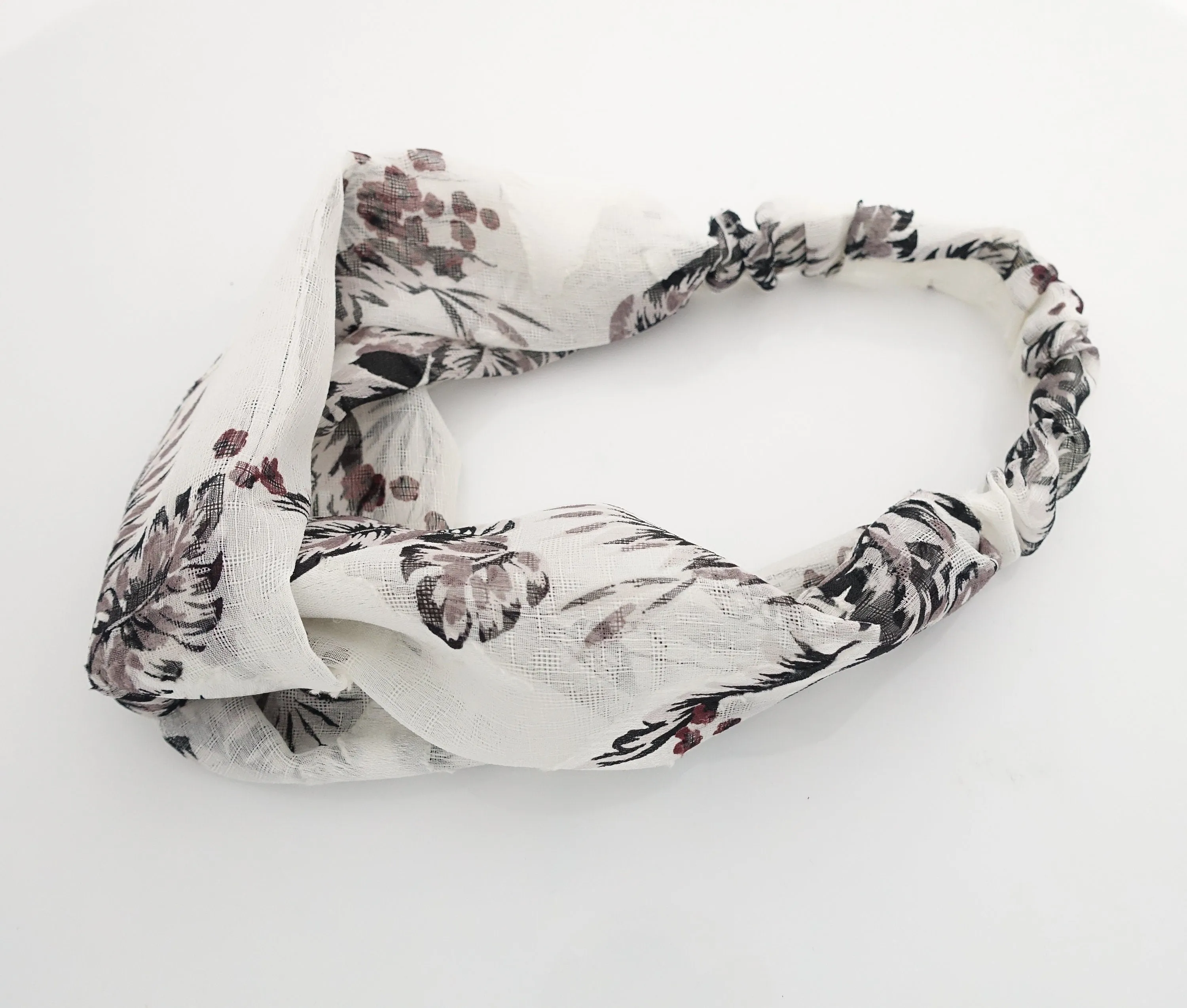 wild tropical plant headband leaves print cross fashion hairband stylish woman hair accessory