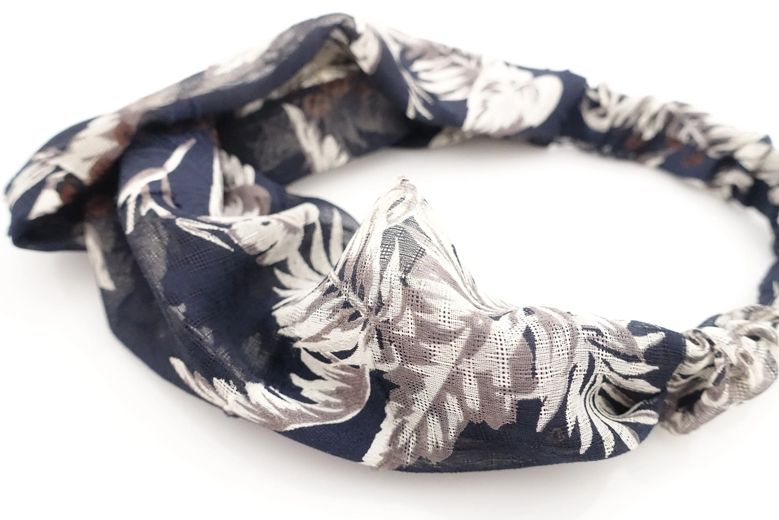 wild tropical plant headband leaves print cross fashion hairband stylish woman hair accessory