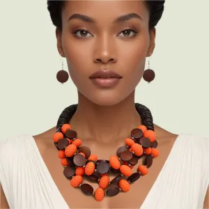 Women's Tribal Bead Necklace Set